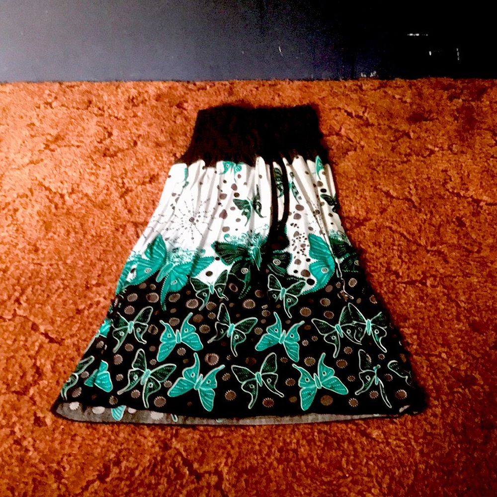 A black blue teal white strapless dress for kids